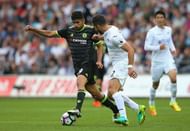 SWANSEA, WALES - SEPTEMBER 11:  Jordi Amat of Swansea City battles with Diego Costa of Chelsea during the Premier League match between Swansea City and Chelsea at Liberty Stadium on September 11, 2016 in Swansea, Wales.  (Photo by Alex Livesey/Getty Images)